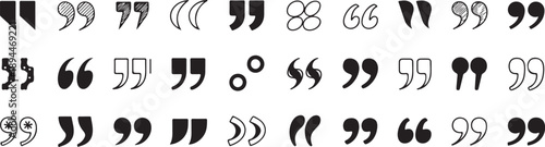 quote design set black and white typographic mark variations
