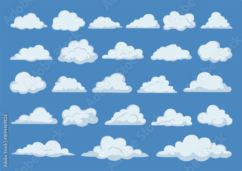 cloud cartoon icon pack vector shapes for weather design