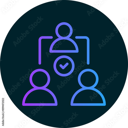 Teamwork icon for management productivity, business, website, application, printing, document, poster design, etc