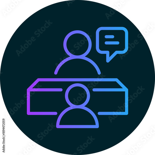 User interview icon for management productivity, business, website, application, printing, document, poster design, etc