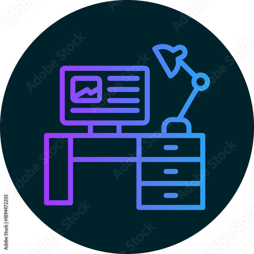 Table lamp icon for management productivity, business, website, application, printing, document, poster design, etc