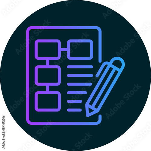 Evaluation icon for management productivity, business, website, application, printing, document, poster design, etc