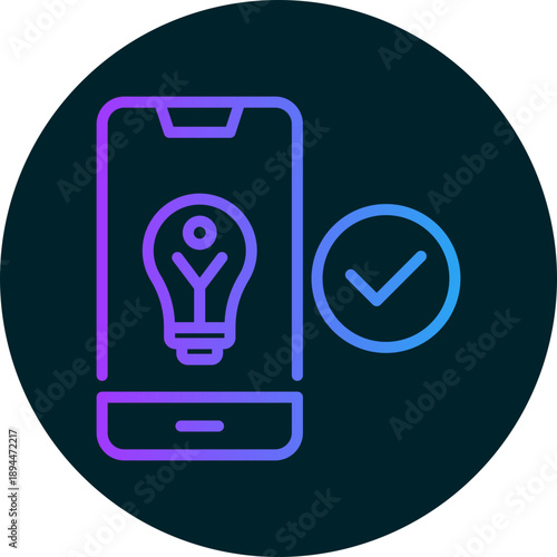 Idea approved icon for management productivity, business, website, application, printing, document, poster design, etc