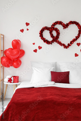 Interior of festive bedroom...