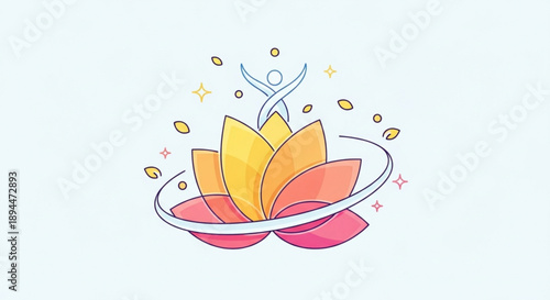 Yoga lotus flower blissful meditation spiritual harmony