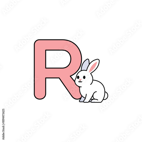 Vector Animal Alphabet Cartoon Rabbit Illustration