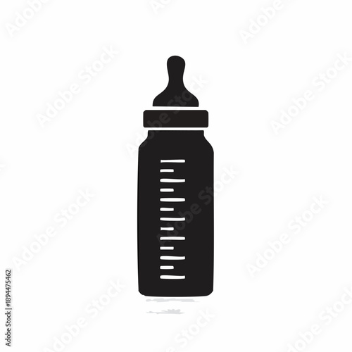 Simple Baby Bottle Illustration for Infant Feeding Isolated on White Background
