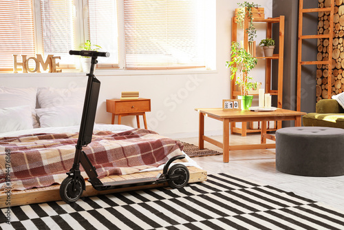 Interior of bedroom with el...