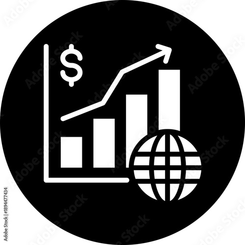 Economy growth icon for audit, business, website, application, printing, document, poster design, etc