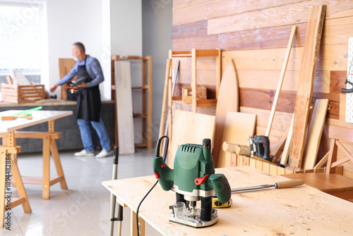 Modern milling machine on t...