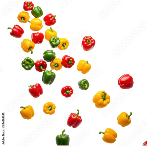 Wallpaper Mural Colorful red, yellow, and green bell peppers isolated on transparent background Torontodigital.ca