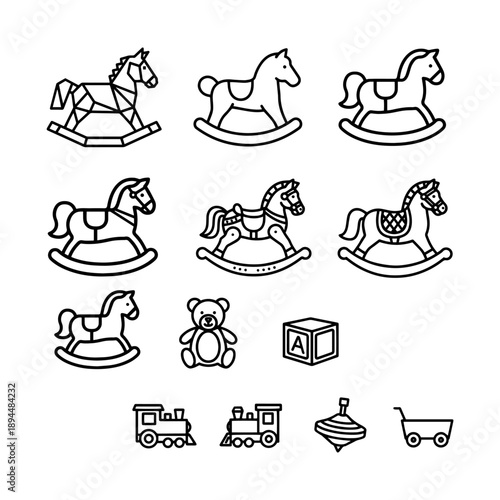 Baby Playing in Toy House Silhouette Pack - Children Playroom and Fun Activities