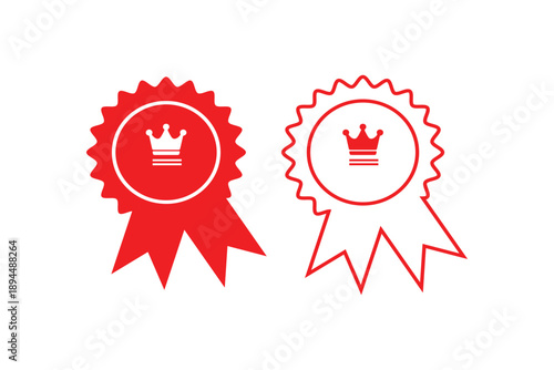 Collection of badges with crowns. Winner flat labels. eps 10