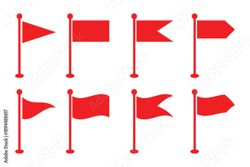 Different flag icons set.  Waving flag glyph icon. Flag icon collection. Vector illustration. eps 10