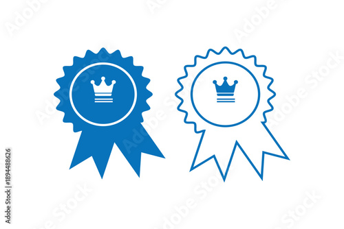 Collection of badges with crowns. Winner flat labels. eps 10
