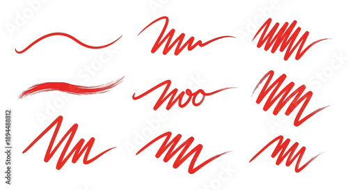 Wallpaper Mural Vibrant red brush strokes on white background for creative design Torontodigital.ca