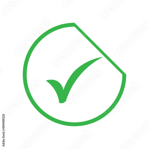Checkmark Icon Vector Logo template. Check list button icon. Check mark in round sign. Vector illustration