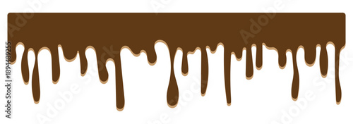 Flowing liquid dripping from above. Hand drawn liquid paint drops on an isolated background. Flowing, spilling, dripping. eps 10