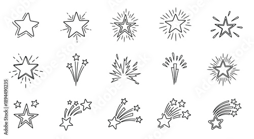 Sparkling starburst icons for celebrating success and achievement