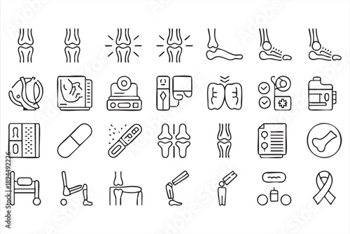 Physiotherapy App Icons for Rehab Exercises and Recovery Monitoring