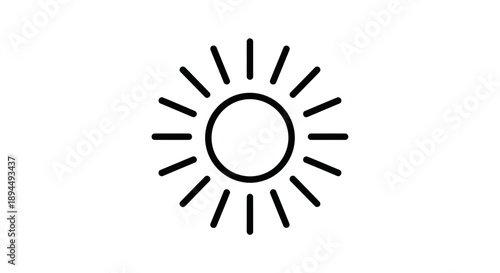 "Sun Icon for Weather, Solar Energy, and Brightness Design Concepts"