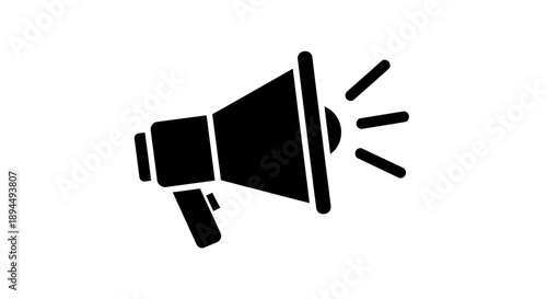 Megaphone Loudspeaker Icon – Announcement Marketing Communication Symbol Minimal Design