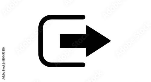 Logout Arrow Icon – Exit Sign Out Navigation Symbol Minimal Design