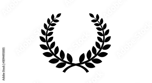 Laurel Wreath Icon – Award Victory Achievement Emblem Symbol Minimal Design