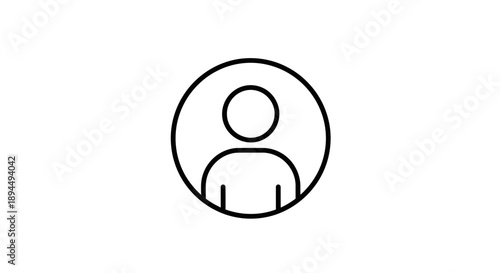 "User Profile Icon for Account, Login, Identity, and Interface Design"