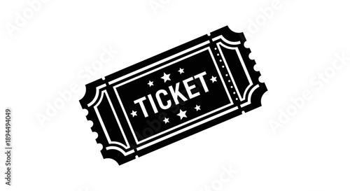 "Ticket Icon for Events, Entertainment, Admission, and Booking Design"