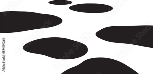 Black spots on white background abstract minimalist design concept