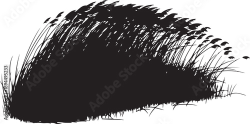Black Brush Stroke Art with White Background Illustration