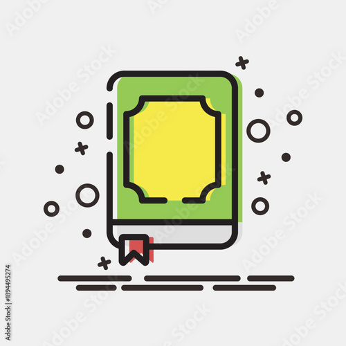 Icon quran. Ramadan kareem elements. Icon in MBE style.