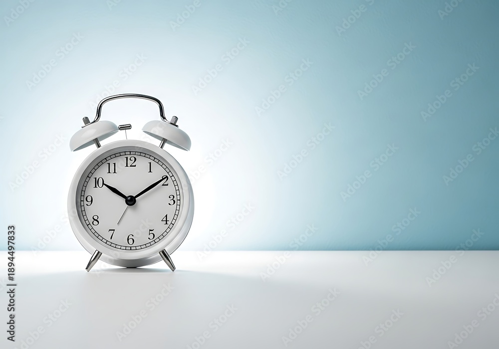 custom made wallpaper toronto digitalClassic white alarm clock on a minimalist surface