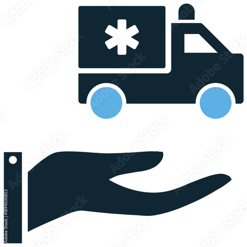 Emergency services icon vector for safety designs. Symbolizes police, fire, and medical aid. Ideal for rescue apps and crisis management.
