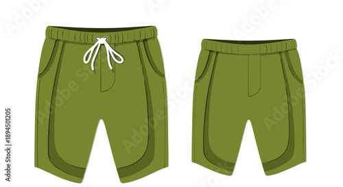Green drawstring lounge pants with pockets, isolated on a white background, featuring a casual and comfortable style