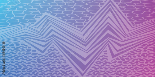 Abstract Zigzag Pattern with Gradient Colors and Textured Background.