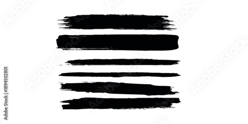 Set of black watercolor grunge brush strokes and ink splash textures as artistic vector design elements for paint borders and grungy paper banner frames