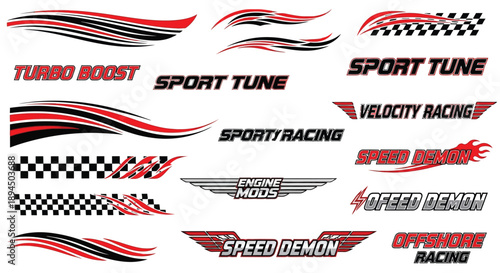 Dynamic racing logos and emblems for automotive branding