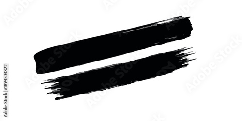 An isolated black paint brush vector illustration for an artist or painter's equipment tool, featuring a sleek design stroke suitable for art, beauty, or cosmetic makeup illustration