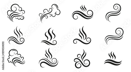 Elegant swirling wind graphics for modern design projects