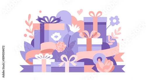 A minimalist purple flower petal evokes calmness and simplicity, perfect for design elements in marketing materials.