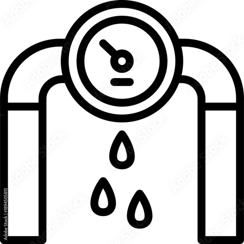 water meter icon illustration design with outline