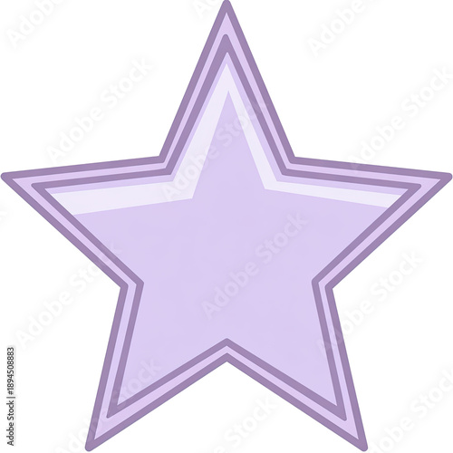 A five-pointed star shape with a pastel purple gradient and double outline