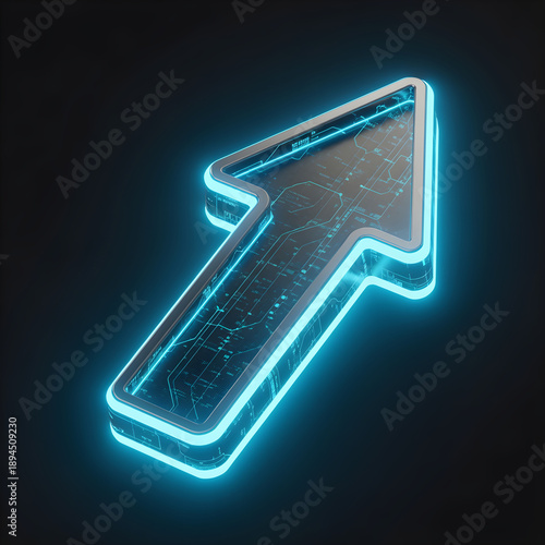 Digital Uptrend Arrow Icon Signaling Positive Market Forecast