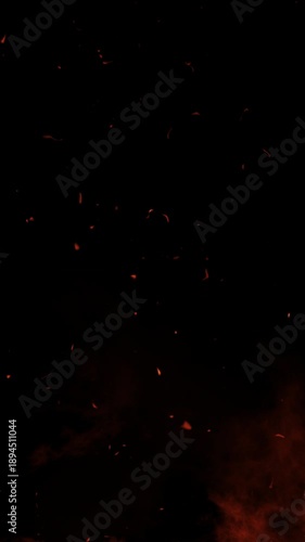 Vertical Fire Embers Animation with Rising Sparks