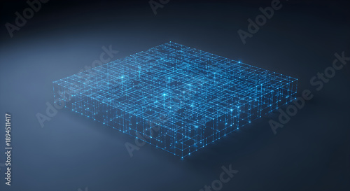 Abstract Digital Network Grid Map Representing Global Connectivity