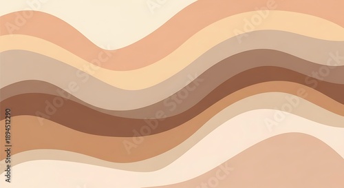 Abstract Wavy Layers in Soft Earth Tones.