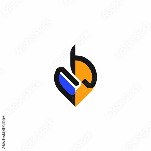 Free Download Stylized Heart Logo Design Element. - GFXLoad