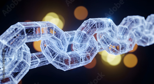 Transparent Blockchain Blocks Illustrating Data Security Ledger